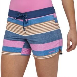 Patagonia Wavefarer 5 Inch Boardshorts Swim Shorts Blue Pink Fitz Stripe Size 8